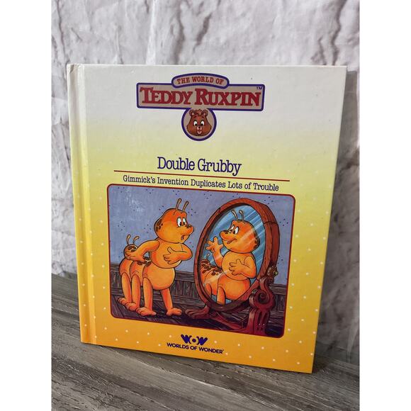 Vintage 1985 TEDDY RUXPIN Double Grubby Hardback Book Worlds Of Wonder - Picture 1 of 7